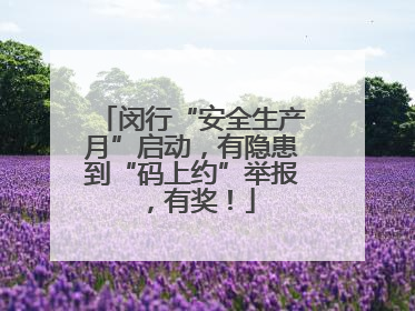 闵行“安全生产月”启动，有隐患到“码上约”举报，有奖！