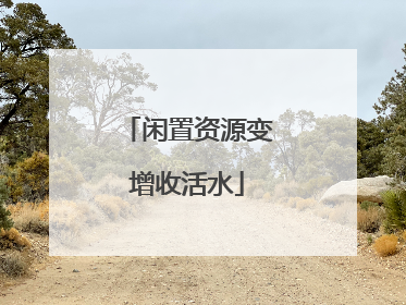 闲置资源变增收活水