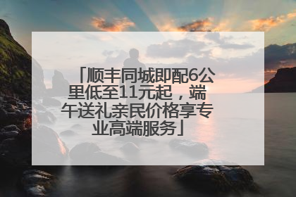 顺丰同城即配6公里低至11元起，端午送礼亲民价格享专业高端服务