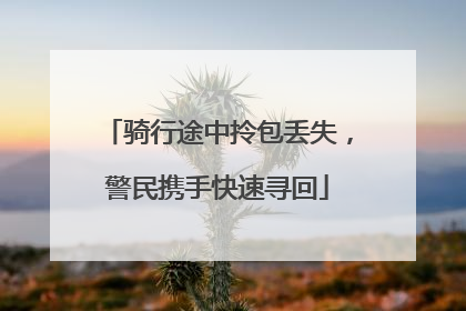 骑行途中拎包丢失，警民携手快速寻回