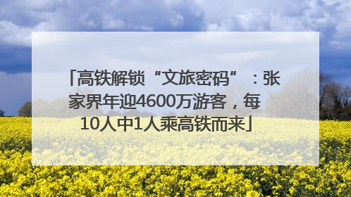 高铁解锁“文旅密码”：张家界年迎4600万游客，每10人中1人乘高铁而来