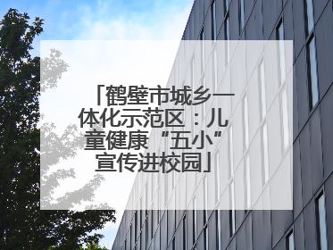 鹤壁市城乡一体化示范区：儿童健康“五小”宣传进校园