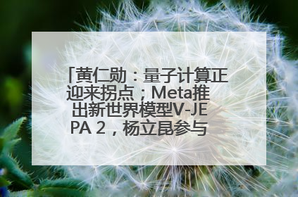 黄仁勋：量子计算正迎来拐点；Meta推出新世界模型V-JEPA 2，杨立昆参与开发丨全球科技早参