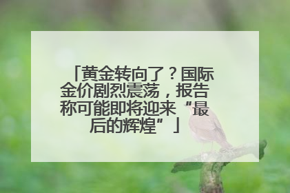 黄金转向了？国际金价剧烈震荡，报告称可能即将迎来“最后的辉煌”