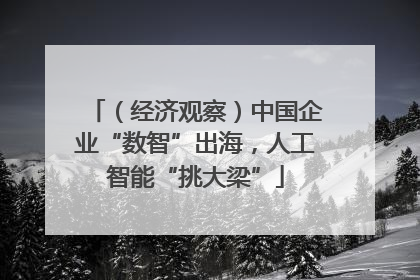 （经济观察）中国企业“数智”出海，人工智能“挑大梁”
