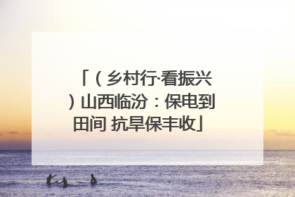（乡村行·看振兴）山西临汾：保电到田间 抗旱保丰收