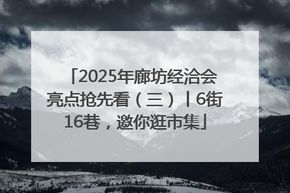 2025年廊坊经洽会亮点抢先看（三）丨6街16巷，邀你逛市集