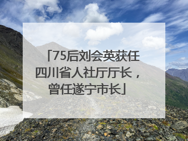 75后刘会英获任四川省人社厅厅长，曾任遂宁市长